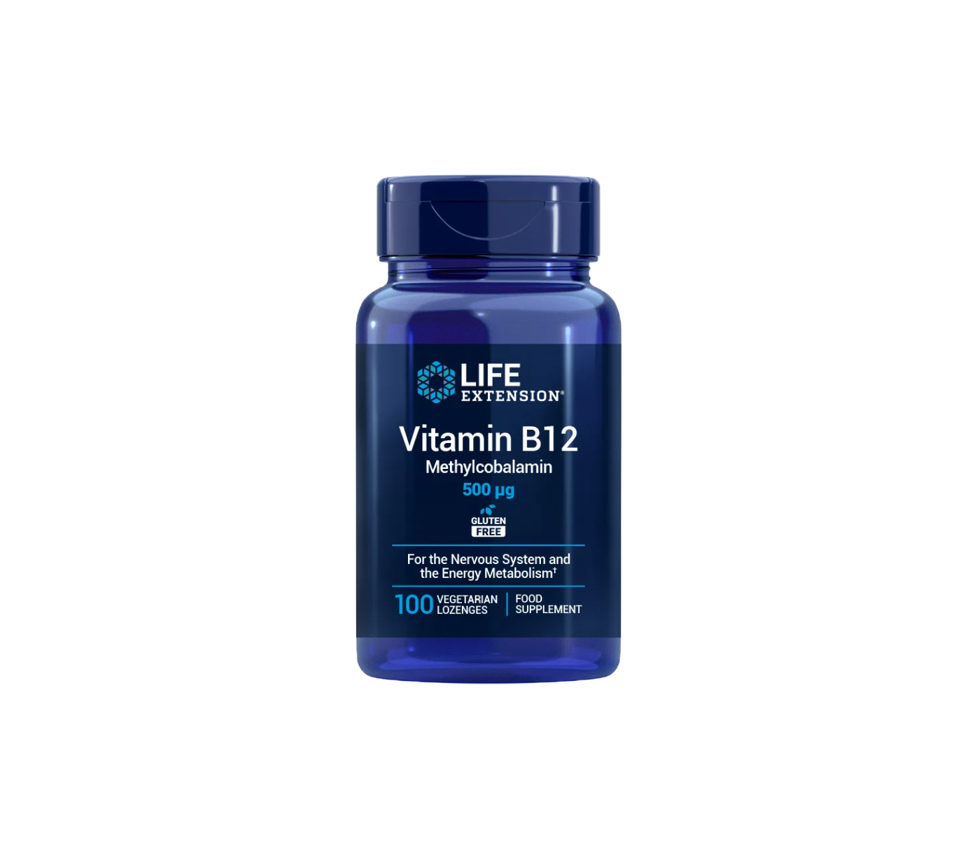 Life Extension Vitamin B12, 500 mcg 100 vegetarian lozenges, bioactive form methylcobalamin, for brain and heart health